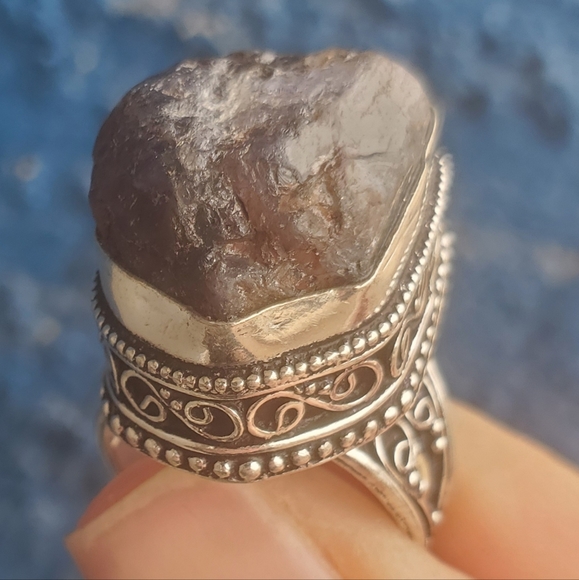 New Rough Tourmaline 925 Silver Ring. - Picture 16 of 16